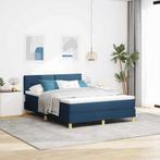 vidaXL LED Box Spring Bed met matras met LED Blauw 140 x 190, Huis en Inrichting, Slaapkamer | Bedden, Verzenden, Nieuw, Blauw
