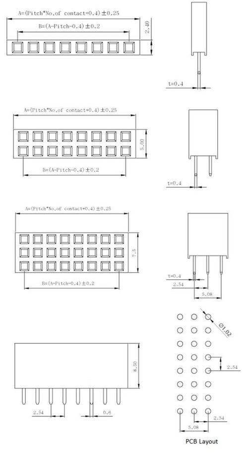 0,100&quot; (2,54 mm) female header : 1x17-pins, recht, Hobby en Vrije tijd, Elektronica-componenten, Verzenden