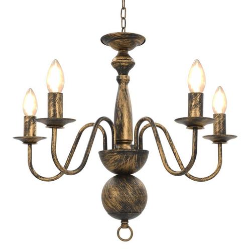 Kroonluchter Antiekzwart 5xE14 | Retourdeal | 35% Korting, Huis en Inrichting, Lampen | Kroonluchters, Nieuw, Metaal, Ophalen of Verzenden