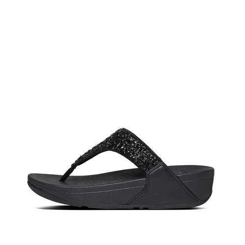 -0% FitFlop  FitFlop Lulu shimmerfoil toe-thongs  maat 42, Kleding | Dames, Schoenen, Zwart, Nieuw, Verzenden
