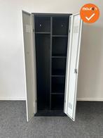 Lockerkast - 180x60x50 - 2 deurs - Zwart met zilvergrijze de, Werkplek, Ophalen of Verzenden, Gebruikt, Kast