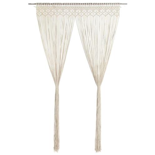 vidaXL Gordijn macramé 140x240 cm katoen, Huis en Inrichting, Stoffering | Gordijnen en Lamellen, Crème, Nieuw, Verzenden