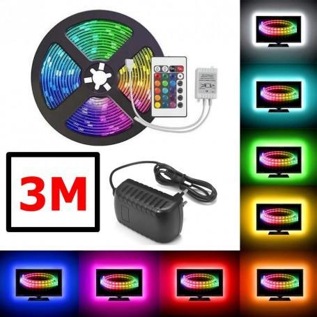 RGB IP20 LED Strip SMD3528 60led p/m met adapter en RGB c..., Huis en Inrichting, Lampen | Overige, Nieuw, Verzenden