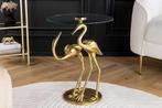 Side table WILDLIFE CRANE 55cm gold - 44832, Ophalen of Verzenden, Nieuw