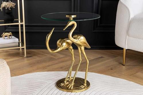 Side table WILDLIFE CRANE 55cm gold - 44832, Huis en Inrichting, Tafels | Sidetables, Ophalen of Verzenden