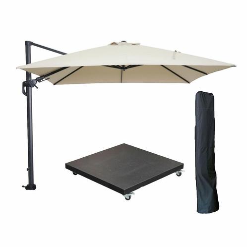 Garden Impressions Hawaii zweefparasol 300x300 cm carbon, Tuin en Terras, Partytenten, Verzenden