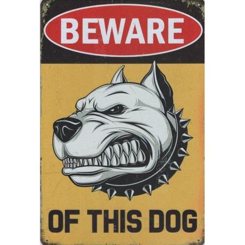 Wandbord -  Beware Of The Dog, Huis en Inrichting, Woonaccessoires | Wanddecoraties, Nieuw, Ophalen of Verzenden