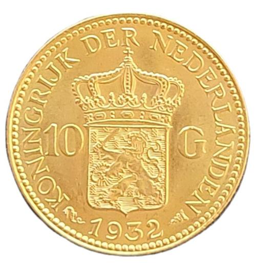 Gouden Tien gulden Wilhelmina 1932, Postzegels en Munten, Munten | Nederland, Losse munt, Koningin Wilhelmina, Goud, Verzenden