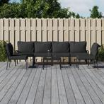 vidaXL 7-delige Loungeset met kussens staal grijs, Verzenden, Nieuw, Rvs, Loungeset