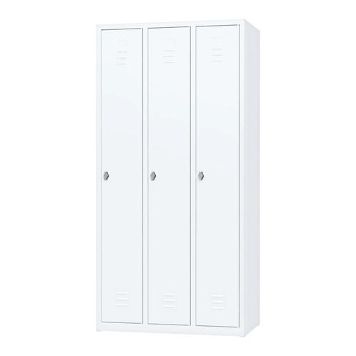 Nieuwe metalen locker | 3 deurs - 3 delig | kluisjes | wit, Huis en Inrichting, Kasten | Lockerkasten, Nieuw, Ophalen of Verzenden