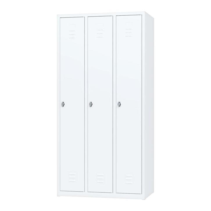 Nieuwe metalen locker | 3 deurs - 3 delig | kluisjes | wit, Huis en Inrichting, Kasten | Lockerkasten, Nieuw, Ophalen of Verzenden