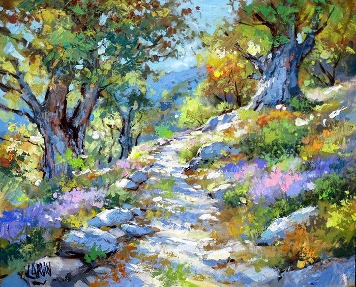 Carvin - Bruyères et chataigniers, Antiek en Kunst, Kunst | Schilderijen | Klassiek