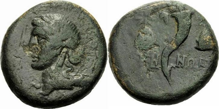 2 Jhdt v Chr Adramytion Mysien Bronze Apollo Dioskurenkap..., Postzegels en Munten, Munten | Europa | Niet-Euromunten, Verzenden