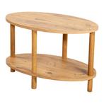[en.casa] Salontafel Højreby 43x70x44 cm ovaal houtkleurig, Huis en Inrichting, Tafels | Salontafels, Verzenden, Nieuw