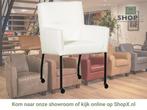 Leren eetkamerstoel Lucky - Toledo Purewhite (wit), Bohemian, Industrieel, Modern, Scandinavisch, Wit, Nieuw, Leer