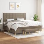 vidaXL Boxspring met matras stof taupe 200x200 cm, Huis en Inrichting, Verzenden, Overige maten, 200 cm, Stof