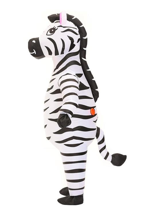 KIMU® Opblaas Kostuum Zebra Opblaasbaar Pak Zebrapak Mascott, Kleding | Heren, Carnavalskleding en Feestkleding, Kleding, Nieuw