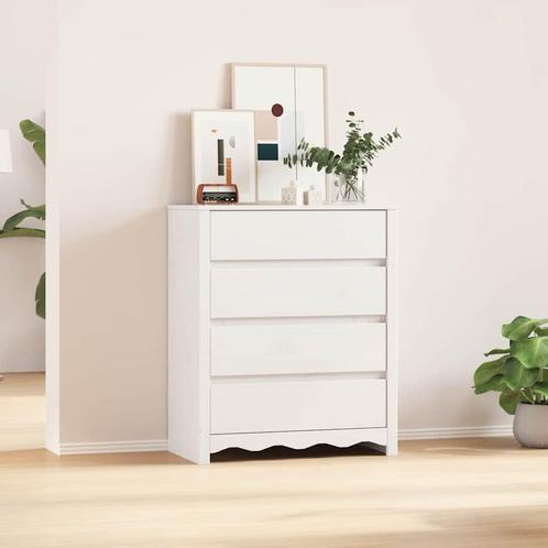 vidaXL Ladekast met lade Wit 76.5 x 40 x 91 cm Massief, Kinderen en Baby's, Kinderkamer | Commodes en Kasten, Nieuw, Verzenden