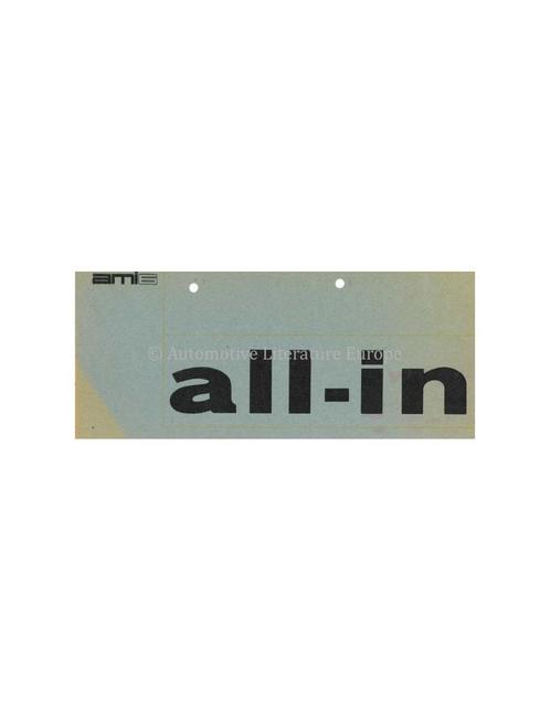 1964 CITROËN AMI 6 BROCHURE NEDERLANDS, Boeken, Auto's | Folders en Tijdschriften