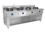 GGM Gastro | Gas wok fornuis - 56 kW - 4 kookzones - incl. 2, Verzenden, Nieuw, Inbouw