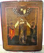 Icoon - Moeder van God met engelen - Hout