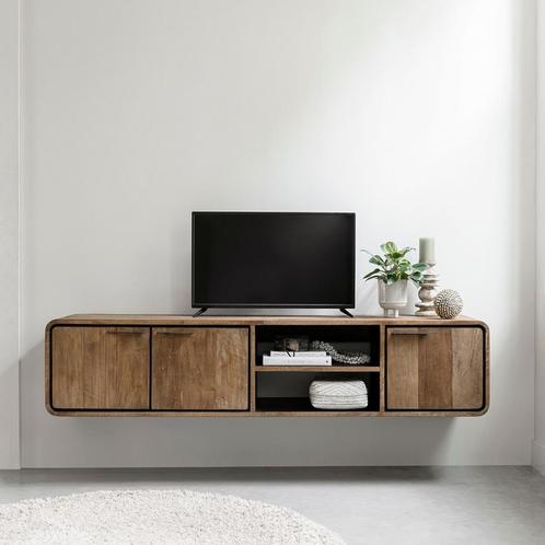 *WOONWINKEL* DTP Home Evo Hangend Tv-meubel Teak Hout 185 Cm, Huis en Inrichting, Kasten | Televisiemeubels, Nieuw, Verzenden