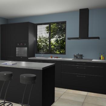 Zwarte keuken Bonaire 30165, Huis en Inrichting, Keuken | Complete keukens, Verzenden