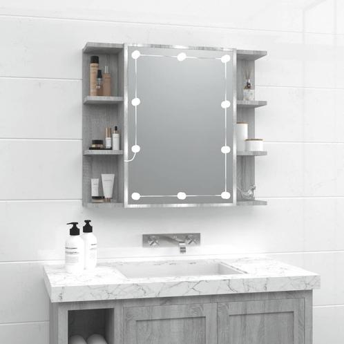 vidaXL Spiegelkast met LED-verlichting 70x16,5x60 cm grijs, Huis en Inrichting, Tafels | Kaptafels, Nieuw, Verzenden