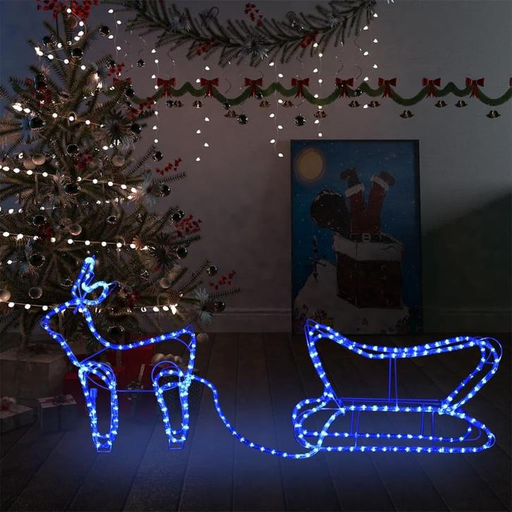 vidaXL Kerstdecoratie rendier en slee 252 LEDs, Diversen, Kerst, Nieuw, Verzenden