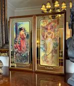 Mucha, Alphonse (après) - Wandspiegel (2)- La Rose,, Antiek en Kunst