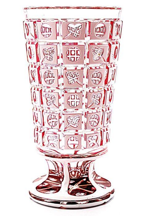 Meyrs Neffe Art Nouveau Pink Multilayer Crystal Glass Vase, Antiek en Kunst, Antiek | Glas en Kristal
