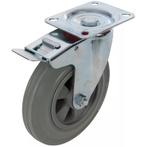 Fixman Zwenkwiel met rem - rubber - streeploos, zware uit..., Doe-het-zelf en Verbouw, Zwenkwielen, Ophalen of Verzenden, Nieuw