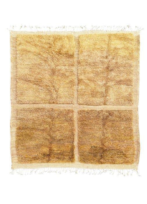 Geel Marokkaans Mrirt wollen tapijt - met de hand geweven, Huis en Inrichting, Stoffering | Tapijten en Kleden