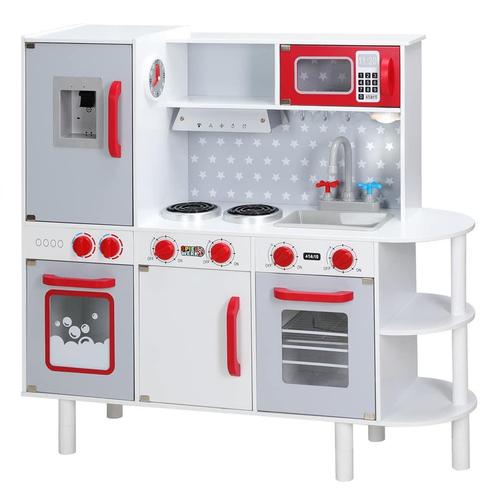 Kinderspeelkeuken hout met 38-pcs. accessoires (Speelgoed), Kinderen en Baby's, Speelgoed | Buiten | Actiespeelgoed, Nieuw, Verzenden