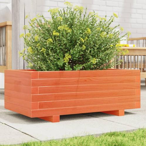 vidaXL Plantenbak 70x40x26,5 cm massief grenenhout wasbruin, Tuin en Terras, Bloembakken en Plantenbakken, Nieuw, Hout, Verzenden