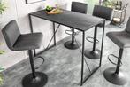 Bartafel SLIM LINE 120cm zwart marmerlook - 44736, Huis en Inrichting, Tafels | Eettafels, Ophalen of Verzenden, Nieuw