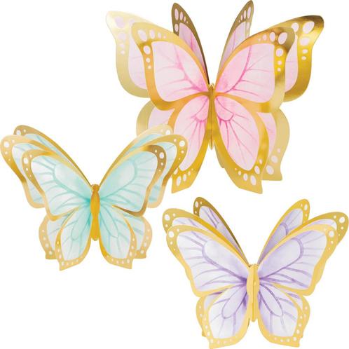 Vlinder Tafeldecoratie 3st, Hobby en Vrije tijd, Feestartikelen, Nieuw, Verzenden