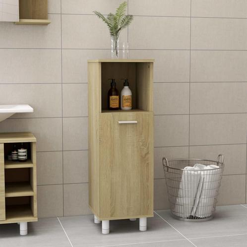 vidaXL Badkamerkast 30x30x95 cm bewerkt hout sonoma, Huis en Inrichting, Badkamer | Badkamermeubels, Nieuw, Minder dan 100 cm