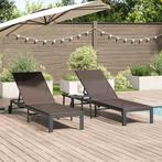vidaXL Ligstoel 2-persoon 3 pcs Bruin poly rattan, Verzenden, Nieuw