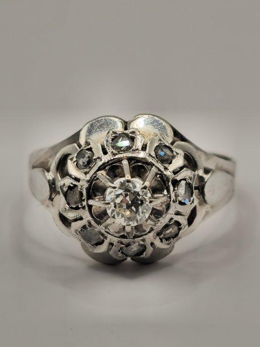 Verlovingsring - 18 karaat Witgoud Diamant (Natuurlijk) -, Sieraden, Tassen en Uiterlijk, Antieke sieraden