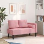 vidaXL Chaise longue met kussens fluweel roze, Verzenden, Nieuw