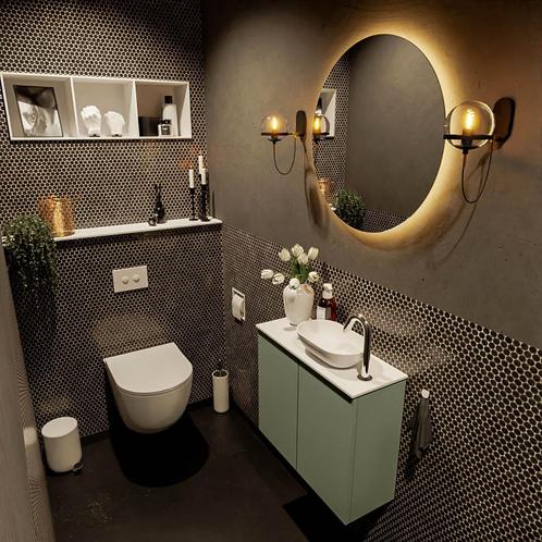 MONDIAZ FOWY toiletmeubel 60cm kleur army. Waskom positie, Doe-het-zelf en Verbouw, Sanitair, Bad, Nieuw, Ophalen of Verzenden