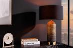 Handgemaakte tafellamp ZEA 60cm zwarte natuurlijke ronde, Huis en Inrichting, Lampen | Tafellampen, Ophalen of Verzenden, Nieuw