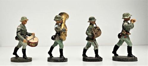 Elastolin - Speelgoed 4x musiciens militaires Allemand -, Kinderen en Baby's, Speelgoed | Overig