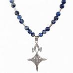 Lapis lazuli - Zilver - Halsketting, Antiek en Kunst