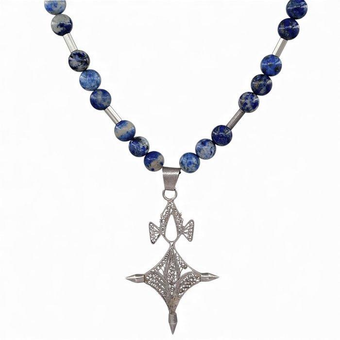 Lapis lazuli - Zilver - Halsketting, Antiek en Kunst, Kunst | Niet-Westerse kunst