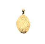 Vintage gouden medaillon hanger | Floraal design, Ophalen of Verzenden, Gebruikt, Goud, Overige merken