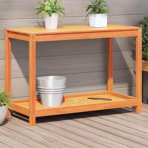 vidaXL Oppottafel met schap 108x50x75 cm massief grenenhout, Tuin en Terras, Overige Tuin en Terras, Nieuw, Verzenden
