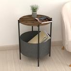 [en.casa] Bijzettafel Hofors 60xØ43 cm eiken antiek antracie