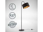 B.K.Licht - Vloerlamp - zwart-gouden stoffen kap - E27, Huis en Inrichting, Verzenden, Zo goed als nieuw